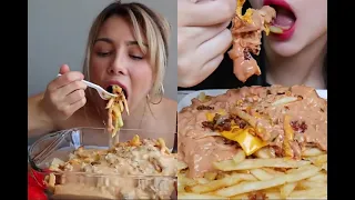 MUKBANGERS eating ANIMAL STYLE FRIES | ANIMAL STYLE FRIES  MUKBANG COMPILATION