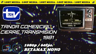 Tanda Comercial + Cierre de Transmisiones Canal 13 UCTV - 1981