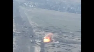 Russian Tank Hit By Artillery Near Avdiivka