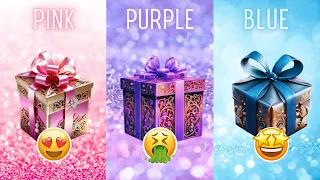 Choose your Gift💝 2 good vs bad 😊 Pink vs Blue vs Purple #pickonekickone #wouldyourather
