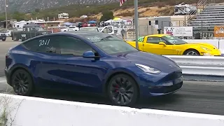 2021 Tesla Model Y Performance vs. 2011 Corvette Grand Sport