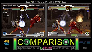 Arcade vs PlayStation 2 (SNK vs CAPCOM: SVC CHAOS) Graphics Comparison - Dual Longplay ?