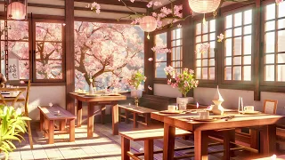 Sakura Jazz Music with Relaxing Sky Cafe 🌸 Cozy Ambiance Relaxing Piano Music for Study and Work