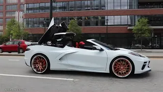 WhipAddict Exclusive: 2021 Corvette C8 Stingray Convertible on Rose Gold and White 21/22s!