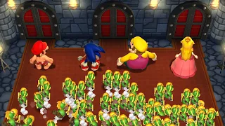 Mario Party 9 Step It Up - Mario vs Sonic vs Wario vs Peach (Master CPU)