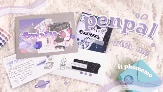💌 penpal with me // galaxy space theme (ft. phomemo sticker printer!)