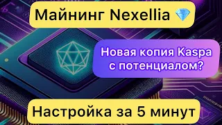 МАЙНИНГ NEXELLIA ❗️  НОВАЯ КОПИЯ KASPA С ПОТЕНЦИАЛОМ? НАСТРОЙКА ЗА 5 МИНУТ