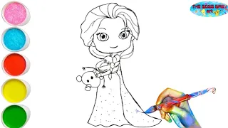 Disney Frozen Elsa Drawing,Painting and Coloring for kids,toddlers | Disney princess elsa