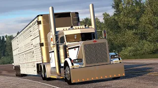 American Truck Simulator - ATS Expansion - Dom's Peterbilt 379 (Cows Delivery)