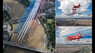Red Arrows fly over Eiffel Tower in incredible pilot's eye footage