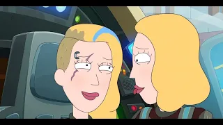 Beth And Space Beth Kissing | Rick and Morty S6 EP3