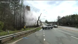 Busted water main produces geyser show in NW Atlanta