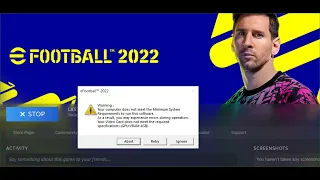 Fix eFootball 2022 Error Your Video Card Does Not Meet The Required Specifications (GPU VRAM 4GB)