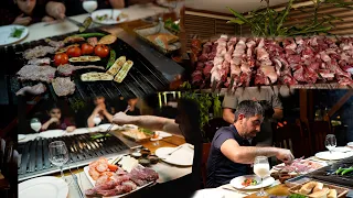 This Restaurant Serves Raw Meat | Cooking Meat Yourself on the Grill on the Table!
