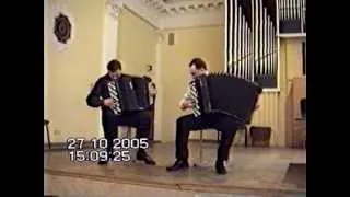 J.S.Bach. Prelude & Fugue in A Minor BWV 543 (ACCORDION Duo) Orlov Орлов баян Akkordeon Harmonikka