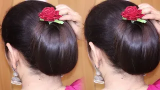 So Beautiful! Very Comfortable Low Bun Hairstyle Using Small Clip | Juda Kaise Banaye 🤔  Hairstyles