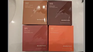 Morphe 9 Palettes on Tan Skin - 9T Neutral, 9R Bronze Metal, 9V Vintage Rose, 9E Pretty Peach