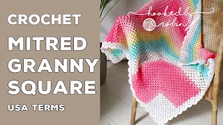 How to Crochet a Mitred (Mitered) Granny Square (3D Optical Illusion Crochet Square)