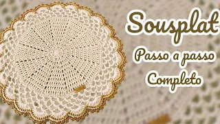 Sousplat/Supla econômico com detalhes em dourado/passo a passo