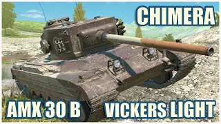 Chimera, AMX 30 B & Vickers Light 105 • WoT Blitz Gameplay