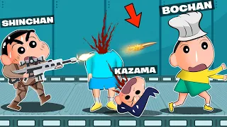 Shinchan Killling Everyone With Sniper In Super Sus 😱🔥 | Shinchan Plays Among Us 3D | Funny Game 😂