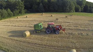 Prasowanie słomy 2020 |Świętokrzyskie| Zetor Proxima  90 Premium + John Deere 572