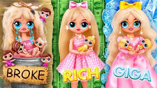 Boneca Barbie Rica, Falida e Giga Rica / 30 LOL OMG DIYs