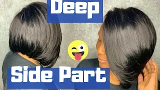 Deep Side Part Bob | Visso Remy l How to do a quick weave bob