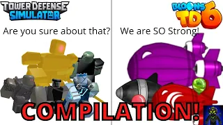IF TDS ENEMIES AND BTD6 BLOONS MET - COMPILATION 2 | (6-10)