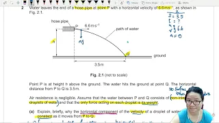 FM22 P22 Q2 Water Stream Projectile | Feb/March 2022 | Cambridge A Level 9702 Physics