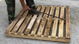 Amazing Bold Woodworking Idea Most Worth Watching From Old Pallets - Build A Beautiful Coffee Table