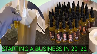 starting a business in 20-22 small hair growth oil business, come preparing hair growth oil with me