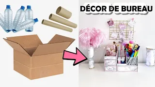 IDÉES DE DÉCORATION DE BUREAU À PARTIR DE DÉCHETS - ORGANISATEUR DE BUREAU À PARTIR DE CARTON, ETC