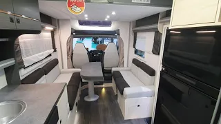 Motorhome with rear bathroom and enormous seating area. Chausson 640 Titanium VIP. Quick tour.