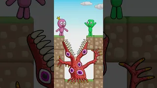 Blue saves baby Pink from Green's trap Rainbow Friends Funny Animation #story #shorts #animation