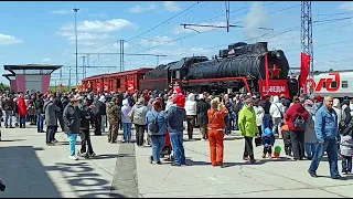 Магнитогорский вокзал, поезд Победы, выступление к празднику дня Победы (05.05.2024)