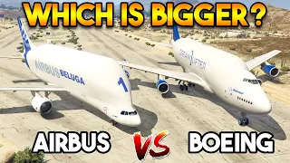 AIRBUS BELUGA VS BOEING DREAMLIFTER IN GTA 5 (WHICH IS BIGGER?)