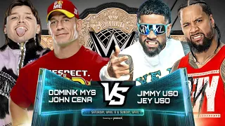 WWE 2K24 - John Cena Dominik Mysterio VS Jey Uso Jimmy Uso - Tornado Tag Team Match | WWE