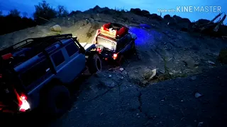 TRX4 Defender And SCX10ii Cherokee In The Sand Trap