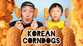 CRUNCHITY KOREAN CORNDOGS!! Mukbang