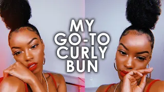 MY GO-TO CURLY BUN | Slim Reshae