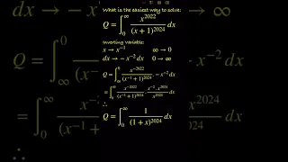 ∫x²⁰²²/(x + 1)²⁰²⁴ dx [0, ∞] = ? Solve integral using inverting variable strategy.
