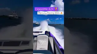 1,720 Horsepower Cigarette 42X Speed Boat Cruises 90mph in the Open Ocean #shorts