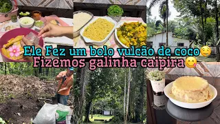 🌸GALINHA CAIPIRA//ELE FEZ BOLO DE COCO 🤤 //QUERO MUDAR PARA  ESSE SÍTIO 😍// ELYELMA REIS💞