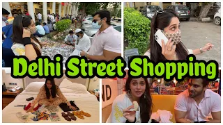 Street Shopping In Delhi CP & Delhi Haat|Delhi ke delicious & Spicy Momos😍|Rose milk dhoond hi liya