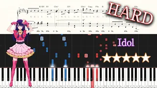 Idol（Oshi no Ko OP）- YOASOBI - Hard Piano Tutorial + Sheets【Piano Arrangement】