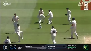 Scott Boland’s 6 wicket haul but the commentary is messed up.