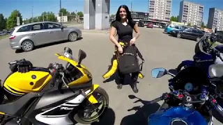 ЕДЕМ к МОРЮ с НАМИ девушка НОВИЧОК I Yamaha yzf r125