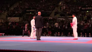 Luigi BUSA vs Ryuichi TANI, Gold medal fight Male Kumite -75kg. 2014 World Karate Championships