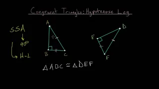Congruent Triangles: Hypotenuse Leg Theorem